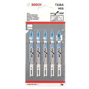 Пилки для лобзика BOSCH T118А по металлу 92 мм 5 шт.