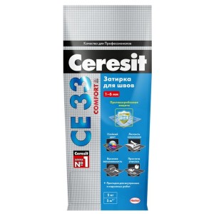 Затирка CERESIT "СE 33" для плиточных швов графит 2 кг