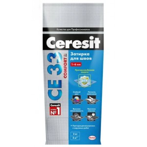 Затирка CERESIT "Super СE 33" для плиточных швов темно-коричневый 2 кг