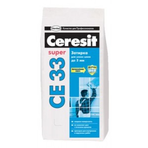 Затирка CERESIT "Super СE 33" для плиточных швов белый 2 кг