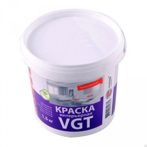 Краска VGT ВД-АК-2180 интерьерная белоснежная 1.5 кг