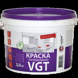Краска VGT ВД-АК-2180 интерьерная белоснежная 3 кг