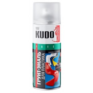 Грунт-эмаль KUDO аэрозольная для пластика серебристая KU-6012 520 л