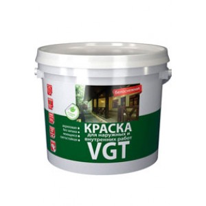 Краска VGT ВД-АК-1180 моющаяся для наружных и внутренних работ белоснежная 1.5 кг