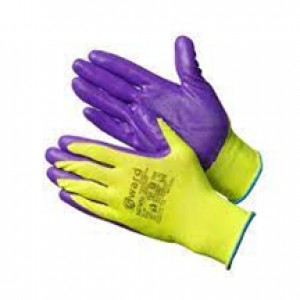 gward перчатки из зеленого полиэстера с фиолетовым нитриловым покрытием 