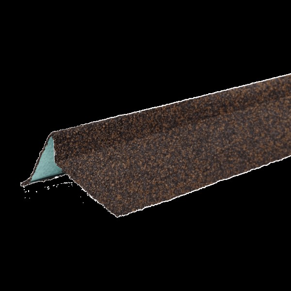 Планка торцевая левая с гранулятом, шт. (75*25*65*5 мм), Длина 1,25 м.
