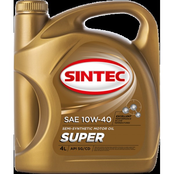 SINTEC SUPER SAE 10W-40 API SG/CD 4л АКЦИЯ 1л бесплатно