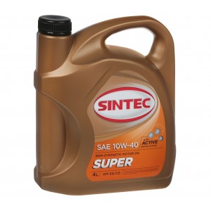 Масло моторное SINTEC Super 10W-40 полусинтетическое 4.0 л универсальное