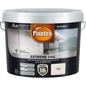 Краска фасадная для дерева Pinotex Extreme One база BW белая 0,9 л