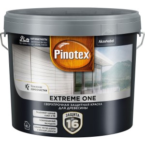 Краска фасадная для дерева Pinotex Extreme One база BW белая 9 л
