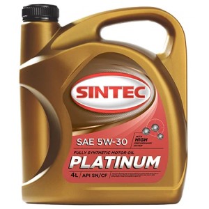 Масло моторное SINTEC Platinum 5W-30 синтетическое 4 л универсальное