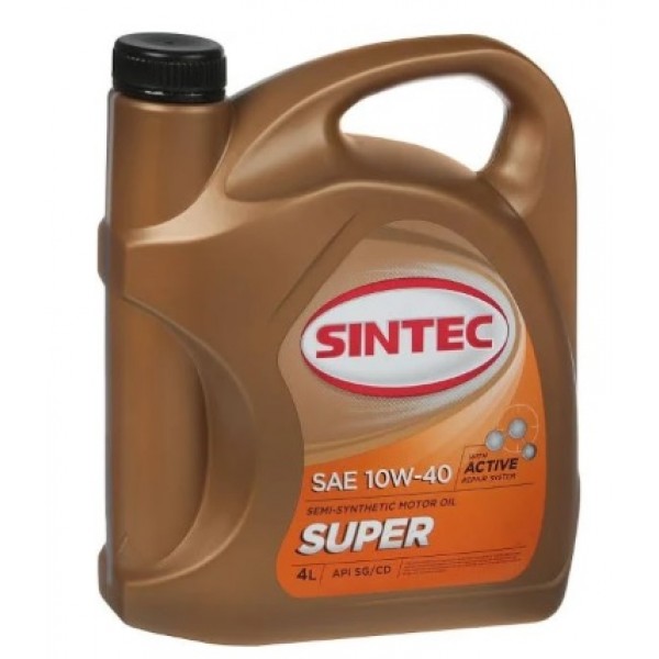 Масло моторное SINTEC Super 10W-40 полусинтетическое 4 л универсальное
