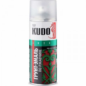 Грунт-эмаль KUDO аэрозольная по ржавчине белая 520 мл