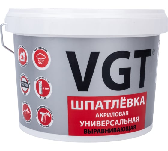 Шпатлевка VGT акриловая универсальная для наружных и внутренних работ 3.6 кг