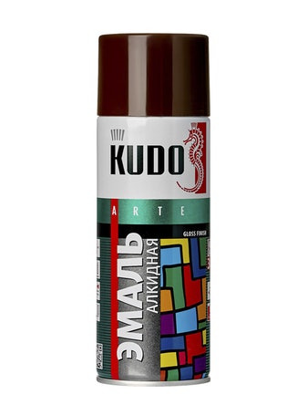 Эмаль KUDO KU-1012 алкидная аэрозольная  коричневая 520 мл